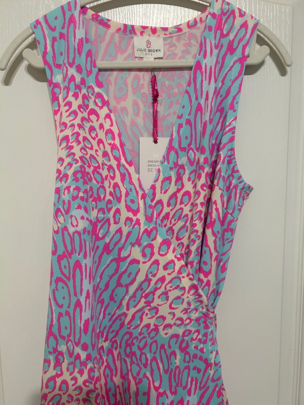 JB by Julie Brown Pink and Turquoise Animal Print dress